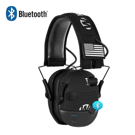 Walker Bluetooth Voice Amp Noise Reduction Hearing Protection Ear Muffs Hi-Vis & Safety BushLine Black