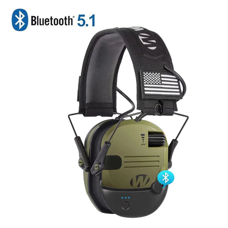 Walker Bluetooth Voice Amp Noise Reduction Hearing Protection Ear Muffs Hi-Vis & Safety BushLine Green