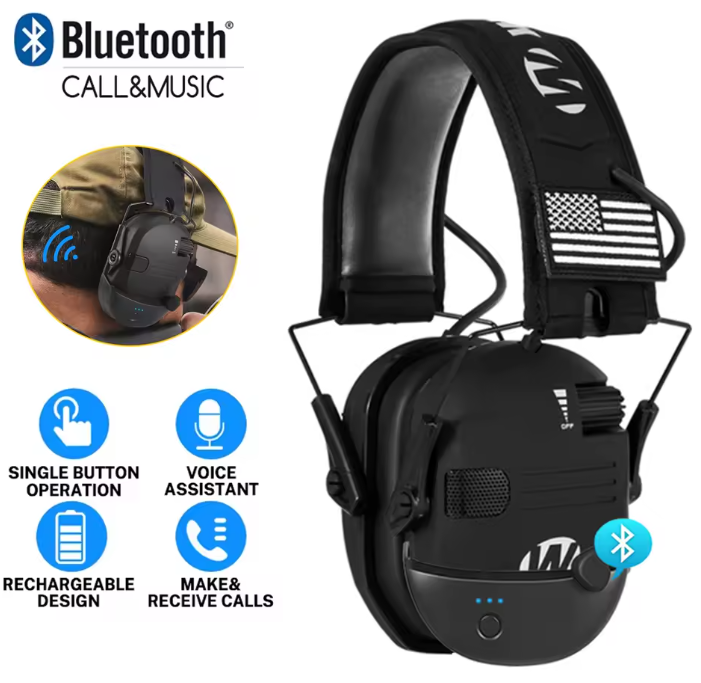 Walker Bluetooth Voice Amp Noise Reduction Hearing Protection Ear Muffs Hi-Vis & Safety  BushLine