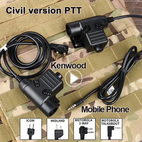 Walker U94 PTT 7.0 Plug Headset Adapters   