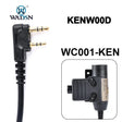 Kenwood two-pin plug with gold contacts, black adapter body in the inset