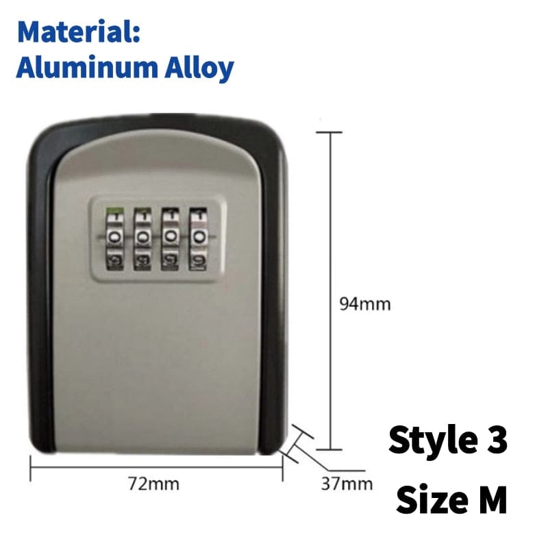 Wall Mount Key Security Lock Box key safe BushLine Black Grey M
