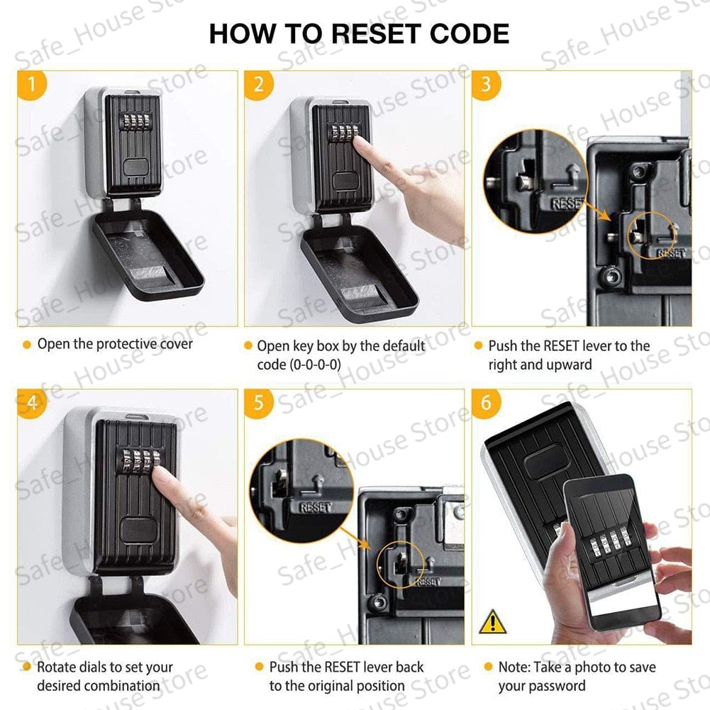 Wall Mount Key Security Lock Box key safe BushLine Black Dark Gray L