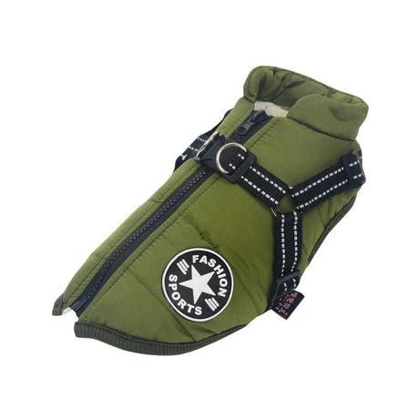 Waterproof Warm Dog Jacket Vest Dog Stuff BushLine Green S