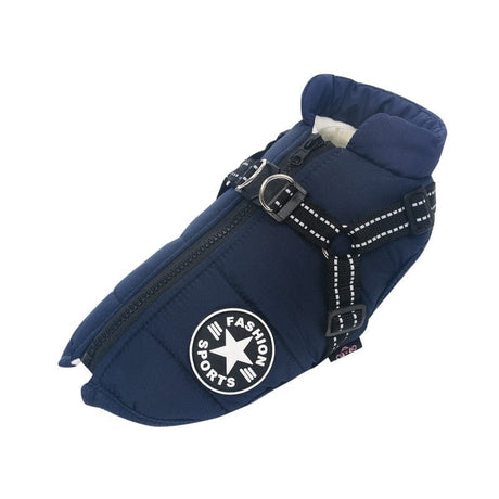 Waterproof Warm Dog Jacket Vest Dog Stuff BushLine Navy Blue S
