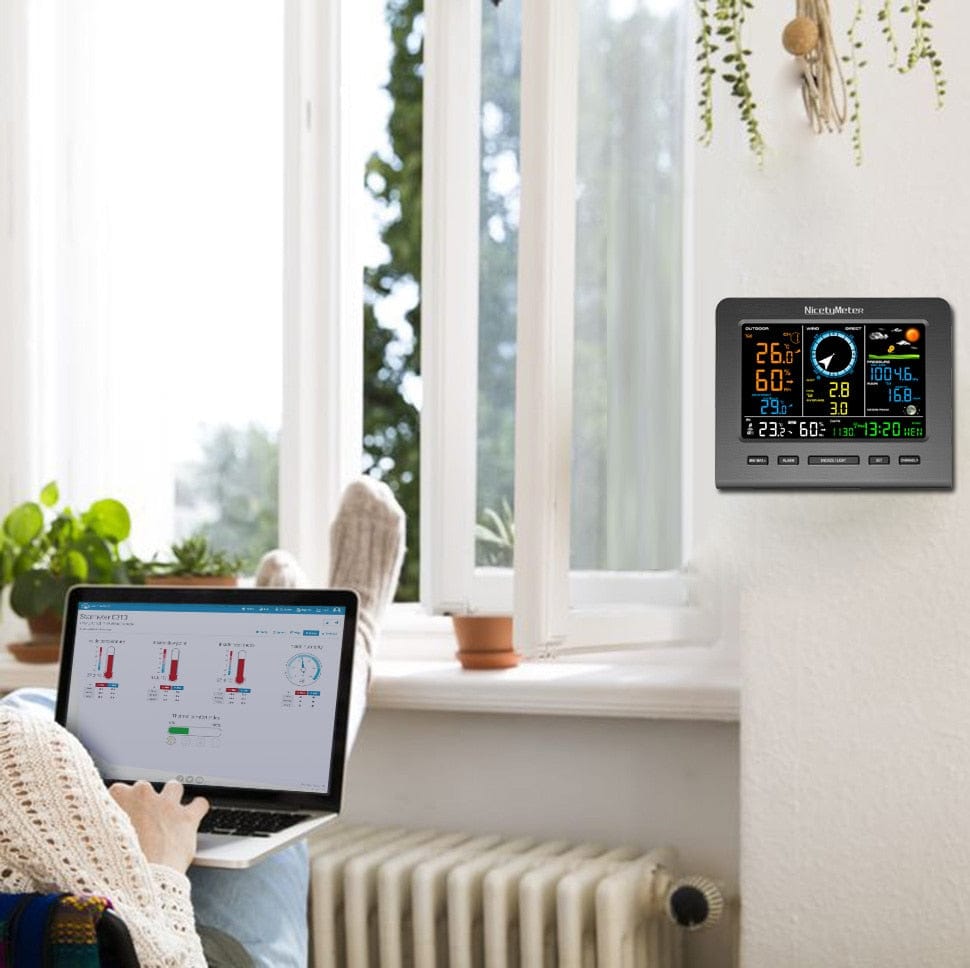 WiFi Weather Station Thermo Hygro Barometer Wind Direction Speed Wind Power Vertical  BushLine