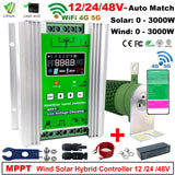 Wi-Fi Wind Solar Hybrid Controller MPPT Lifepo4 1Kw 2Kw 3Kw Wind Power  BushLine