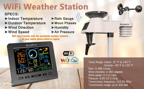 WiFi Weather Station Thermo Hygro Barometer Wind Direction Speed Wind Power Vertical  
