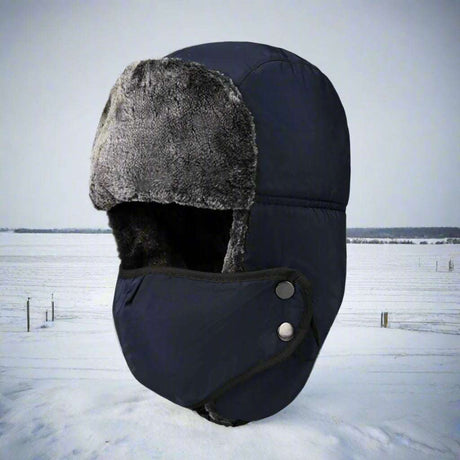 Winter Warm & Windproof Mask Pilot Hat Wool Beany Thermal & Wool Beanies  