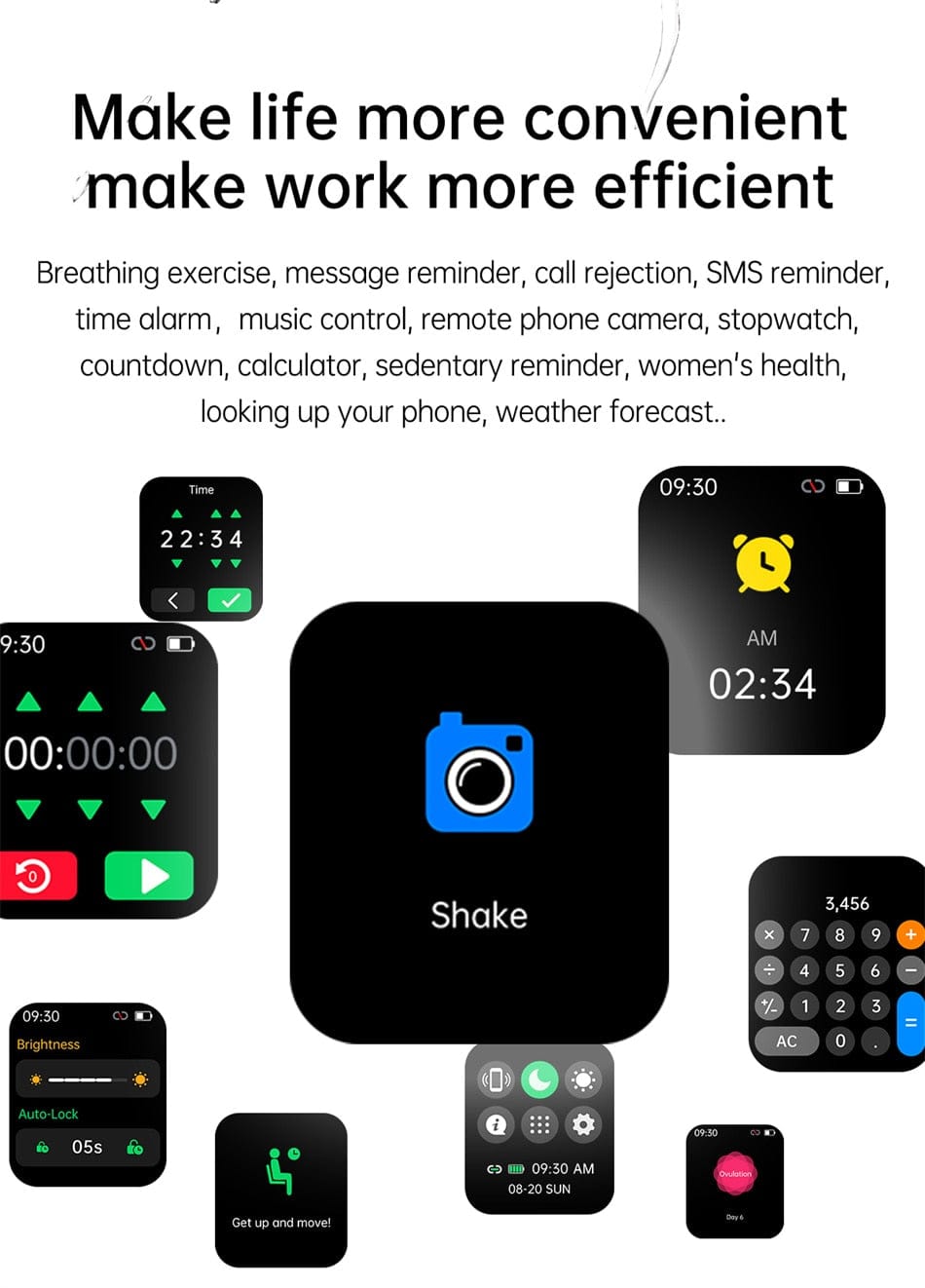 Xiaomi Smart Watch Mediatek Blood Glucose ECG PPG Watchs  BushLine