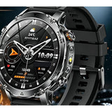 AK106 smartwatch with a black silicone strap