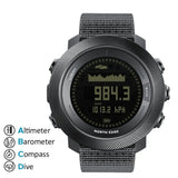 APACHE-D black display with its altimeter, barometer, compass and dive function icons