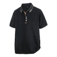 Black tipped-collar polo shirt