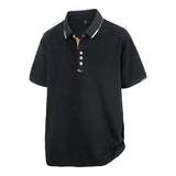 Black tipped-collar polo shirt