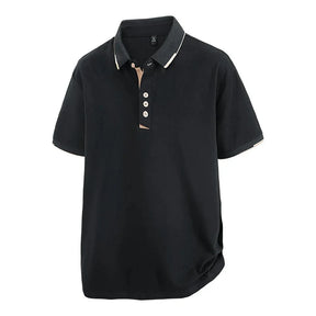 Black tipped-collar polo shirt