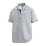 Light grey tipped-collar polo shirt