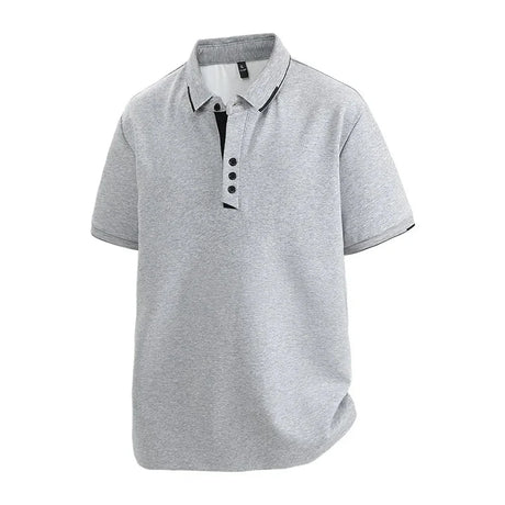 Light grey tipped-collar polo shirt