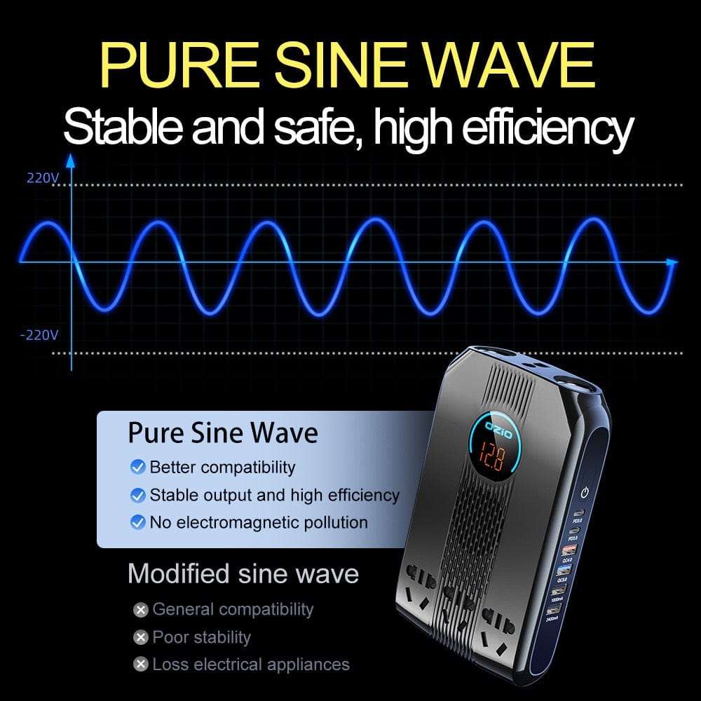 300W Inverter Pure Sine Wave Current Converter 12V to 24V  BushLine   