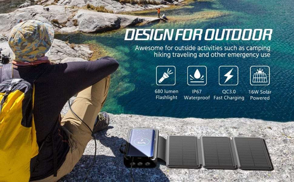 43800mAh Solar Wireless Power Bank solar power BushLine   