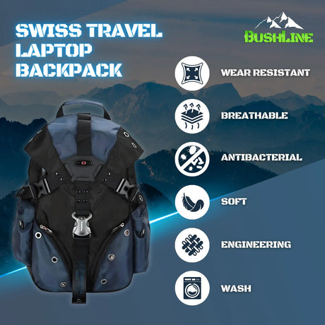 Swiss Travel Laptop Backpack FIFO BackPacks BushLine   