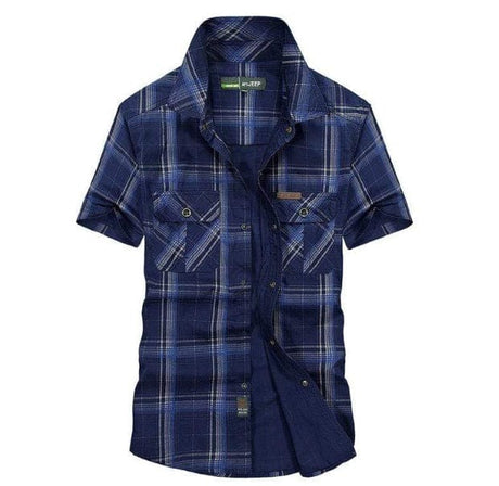 Cotton JEEP Shirts - Short Sleeve & Collar Clothing BushLine blue M 
