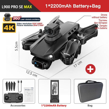 L900 PRO SE 5G GPS Drone 4K HD Visual Obstacle Avoid Drones BushLine Grey MAX 4K Bag  