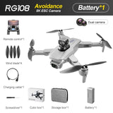 RG108 Obstacle Avoidance Drone 8K GPS Smart Return Drones BushLine Silver avoidance  