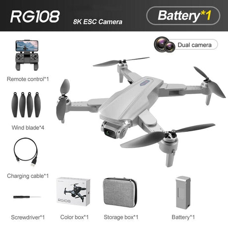 RG108 Obstacle Avoidance Drone 8K GPS Smart Return Drones BushLine Silver  