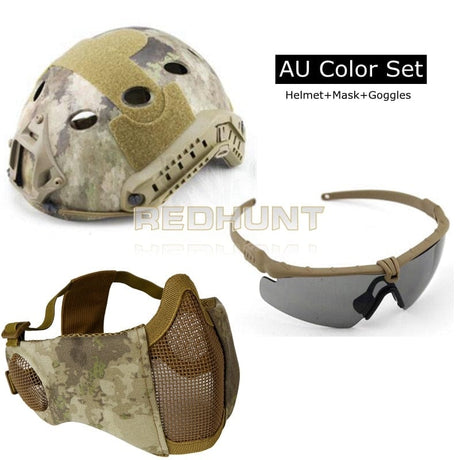 Vented Light Weight Helmet + Goggles + Steel Mask helmets BushLine au  