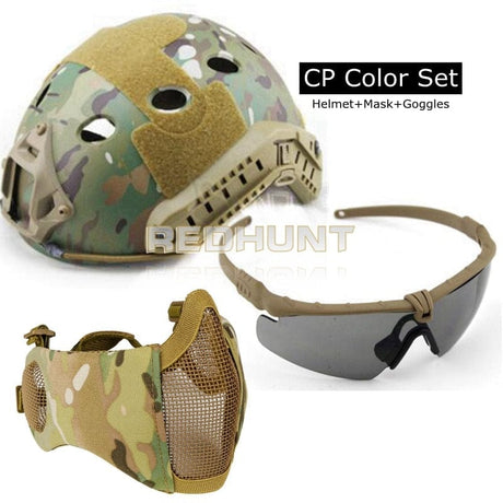 Vented Light Weight Helmet + Goggles + Steel Mask helmets BushLine cp  