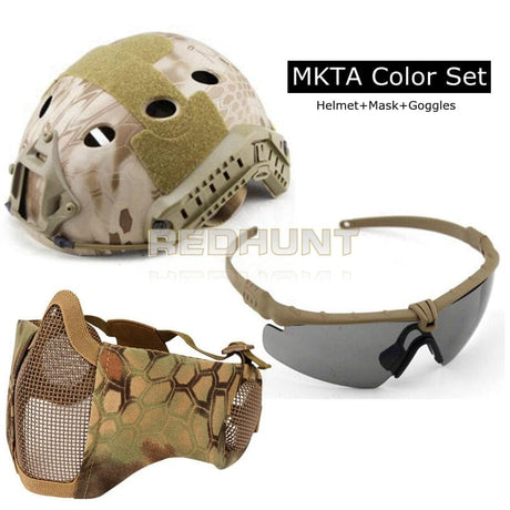 Vented Light Weight Helmet + Goggles + Steel Mask helmets BushLine MKTA  