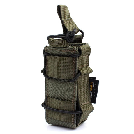 Tactical Pistol Mag Pouch Elastic 9mm Flashlight Holster Molle Accessories BushLine green  