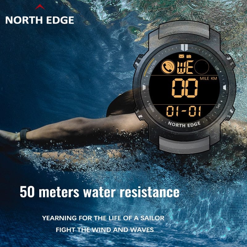 NORTH EDGE Watch Waterproof 50m Android IOS Watchs BushLine   