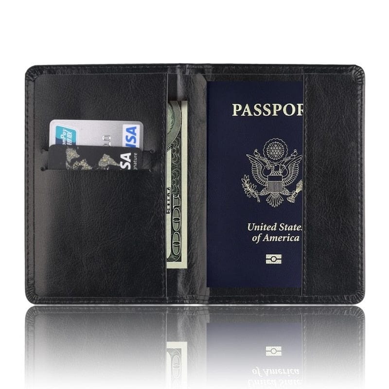 Travel Friendly Leather Passport Cover outdoor equipment BushLine   