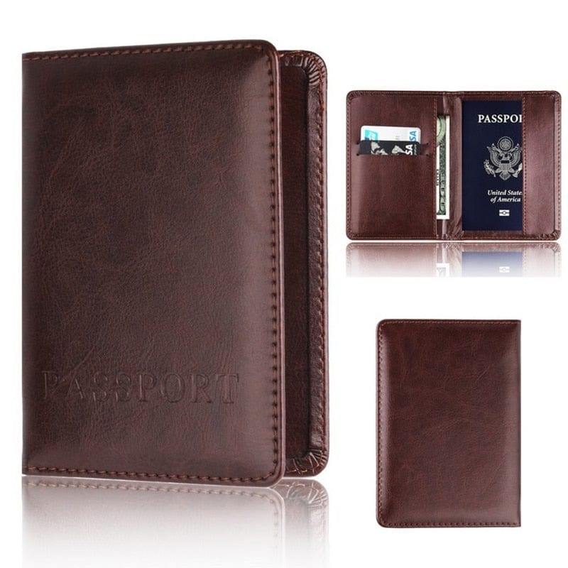 Travel Friendly Leather Passport Cover outdoor equipment BushLine   