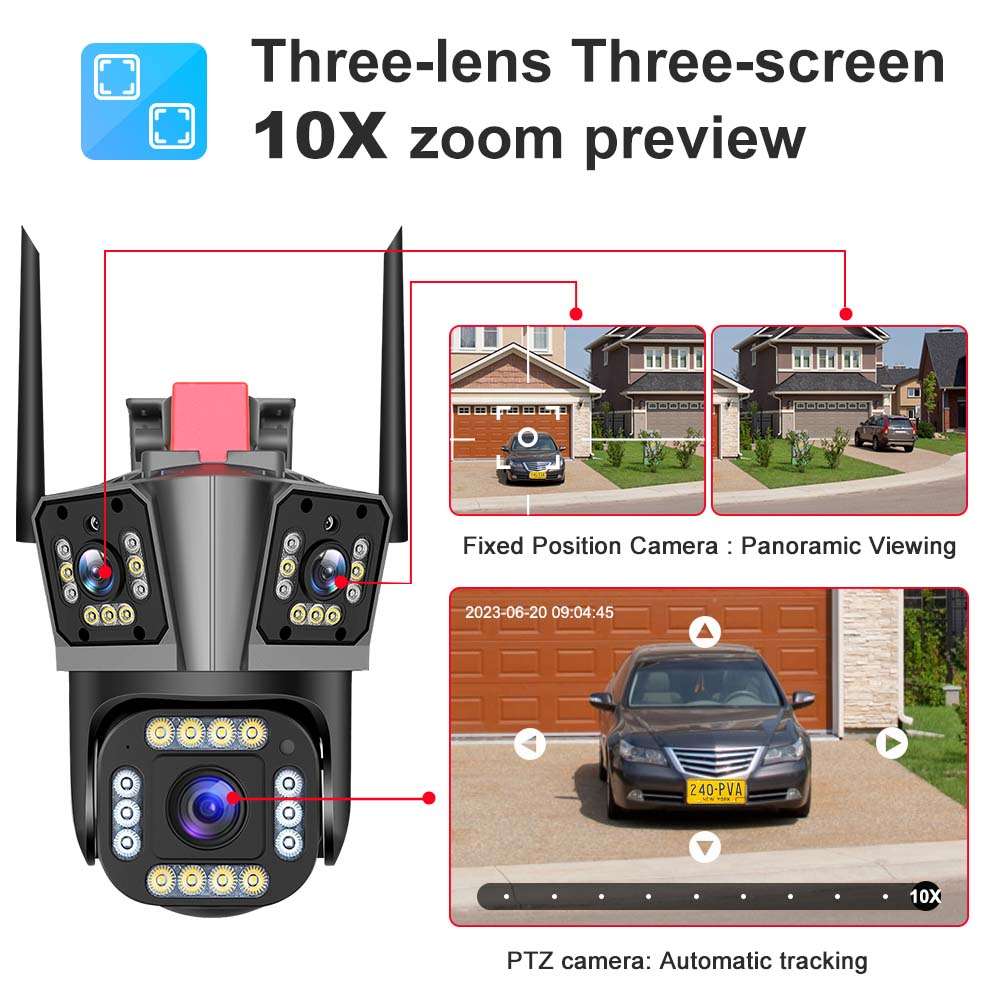 12MP 5K WIFI Camera Wireless Outdoor AI Detect security systems BushLine   