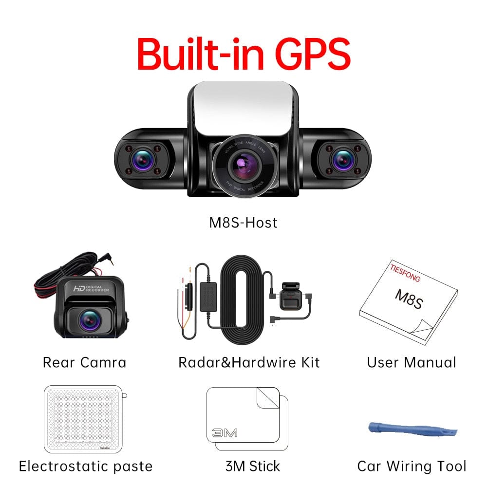 TiESFONG 360 Dash Cam 4CH HD 1080P Wi-Fi GPS Smart Technology BushLine   