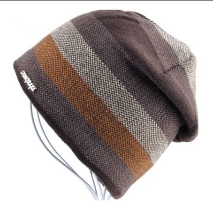 Beanie Knitted Wool Fleece inner Hat Thermal & Wool Beanies BushLine Brown  