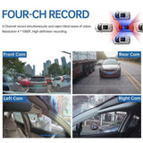 TiESFONG 360 Dash Cam 4CH HD 1080P Wi-Fi GPS Smart Technology BushLine   