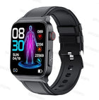 Smart Watch Mediatek Blood Glucose ECG PPG Watchs BushLine Leather Black  