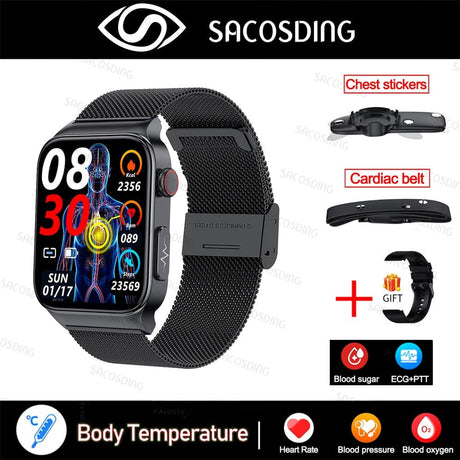 Smart Watch Mediatek Blood Glucose ECG PPG Watchs BushLine   