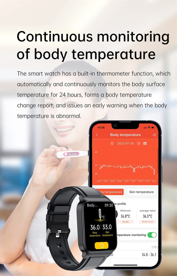 BushLine Watchs Mediatek Blood Glucose Monitor ECG+PPG Blood