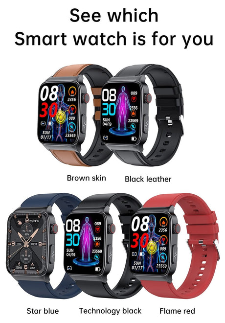 Smart Watch Mediatek Blood Glucose ECG PPG Watchs BushLine   