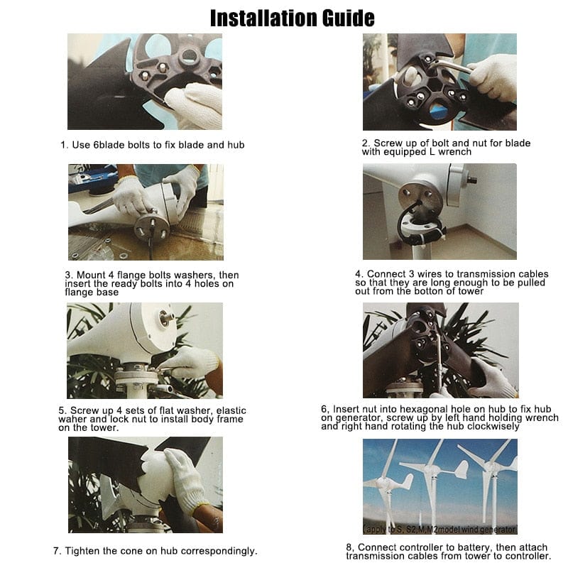 1000W Wind Turbine 1000W Solar Panels Wind Power BushLine   