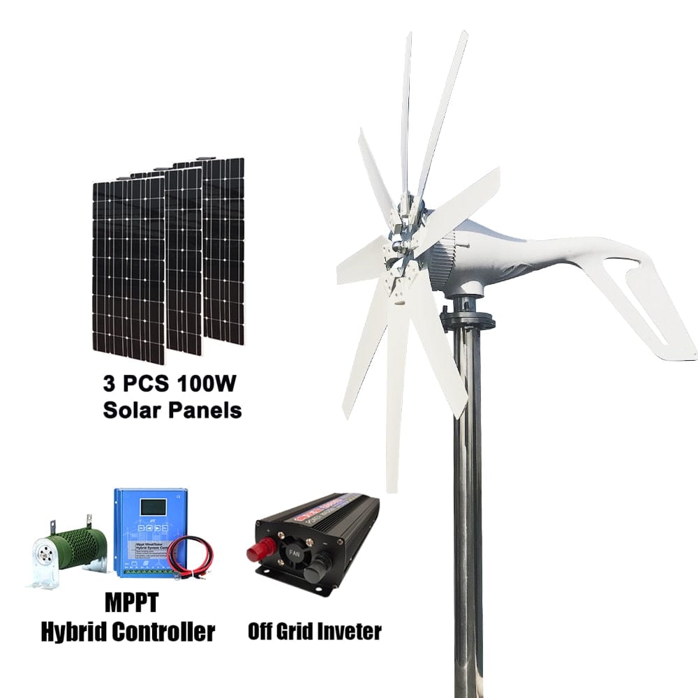 1000W Wind Turbine 1000W Solar Panels Wind Power BushLine 12V With Solar System|1000W 