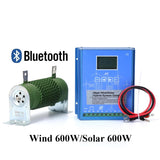 MPPT Wind Solar 1200W-2200W Hybrid Controller & Load Dump Bluetooth Wind Power BushLine Wind 600W Solar 600W BT 12V 24V Auto|External Wind-Solar Hybrid 