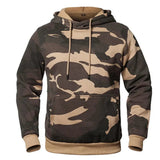 Khaki camo pullover hoodie, all-over print