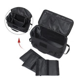 Black camp kitchen bag with its two removable dividers taken out