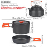 Maker drawing with sizes of the kettle, pot and frying pan