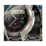 DM59, Black option: silver case, dark steel link bracelet, with the two spare straps the seller shows